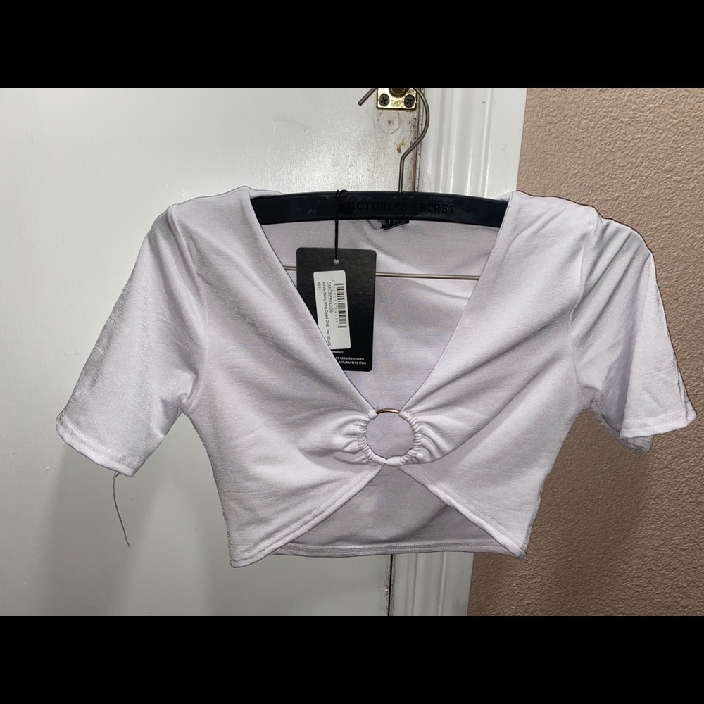 Pretty little thing white crop top